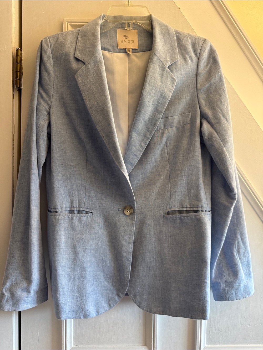 Lila Rose med women's light blue lined blazer